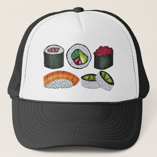 Gorra De Camionero Alimentos japoneses Sushi California Tuna Rolodie  (Anverso)