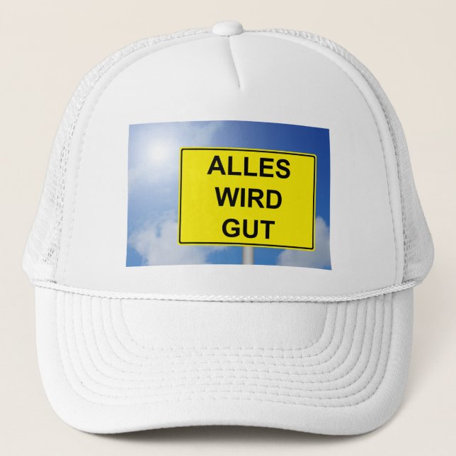 Gorra De Camionero Alles wit Schild mit Himmelhintergrund (Anverso)
