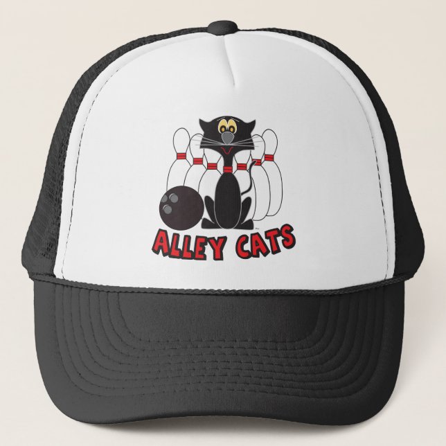 Gorra De Camionero Alley Cats Bowling Pin| Humor (Anverso)