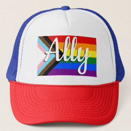 Gorra De Camionero Ally de la bandera del orgullo del progreso