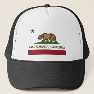 Gorra De Camionero almanor del lago de la bandera de California