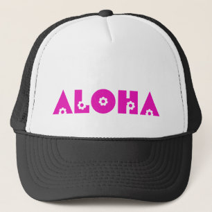 Gorra De Camionero Aloha en flores rosadas