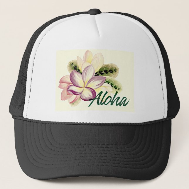Gorra De Camionero Aloha Plumeria (Anverso)