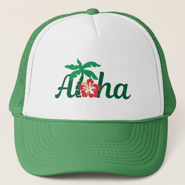 Gorra De Camionero Aloha Tropical (Anverso)