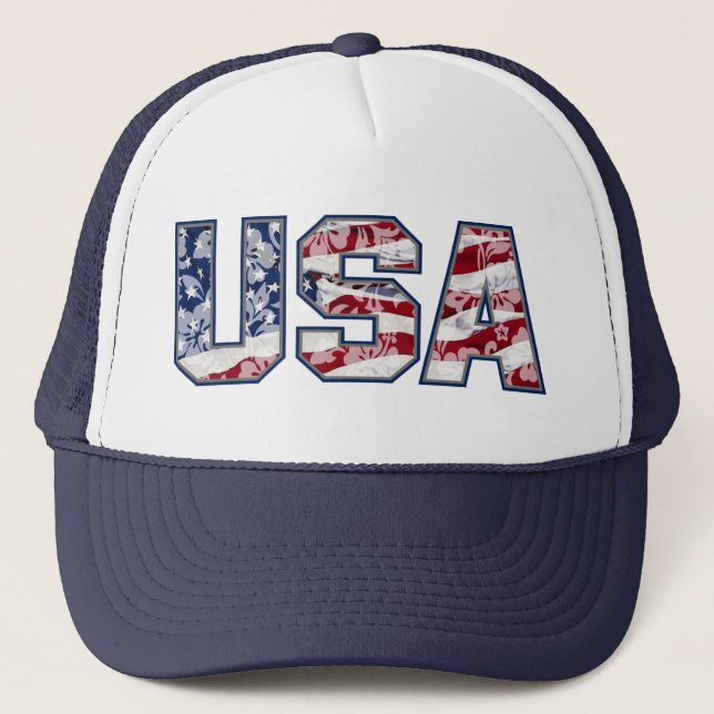 Gorra De Camionero Aloha USA Independence Day (Anverso)