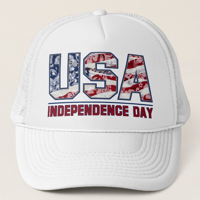 Gorra De Camionero Aloha USA Independence Day American (Anverso)
