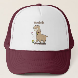 Gorra De Camionero Alpaca feliz con personalizado de mariposa