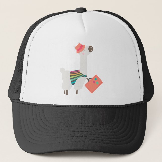 Gorra De Camionero Alpaca y maleta (Anverso)