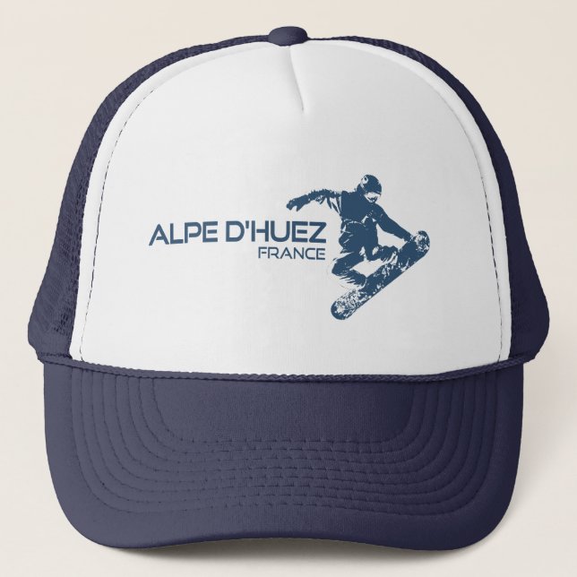 Gorra De Camionero Alpe d’Huez Francia Snowboarder (Anverso)