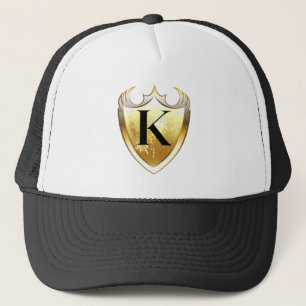 Gorra De Camionero Alpha Monograma K Letra artística estilo cotidiano
