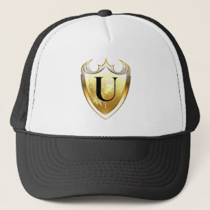Gorra De Camionero Alpha Monograma U Letra artística Estilo cotidiano