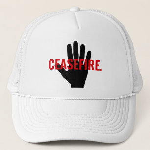 Gorra De Camionero Alto al fuego mano blanca roja mano negra contra p