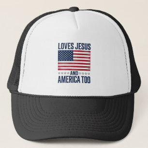 Gorra De Camionero Ama a Jesús y a América también Camiseta Cristiana