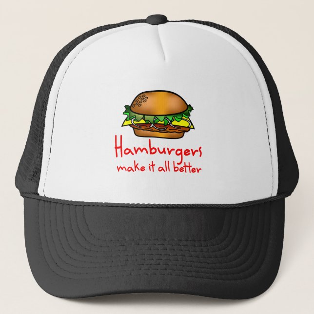 Gorra De Camionero Amante de la hamburguesa (Anverso)