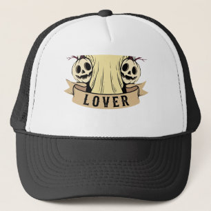 Gorra De Camionero Amante de la hoja de Boo de Halloween Fantasma Lun