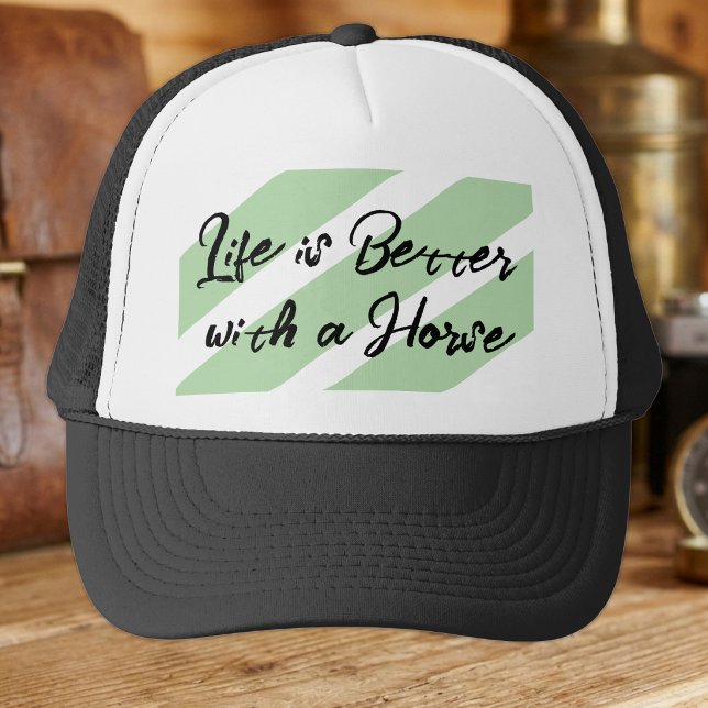 Gorra De Camionero Amante de los caballos blanco verde (Subido por el creador)