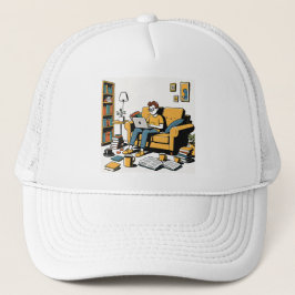 Gorra De Camionero Amante de los libros en el sofá