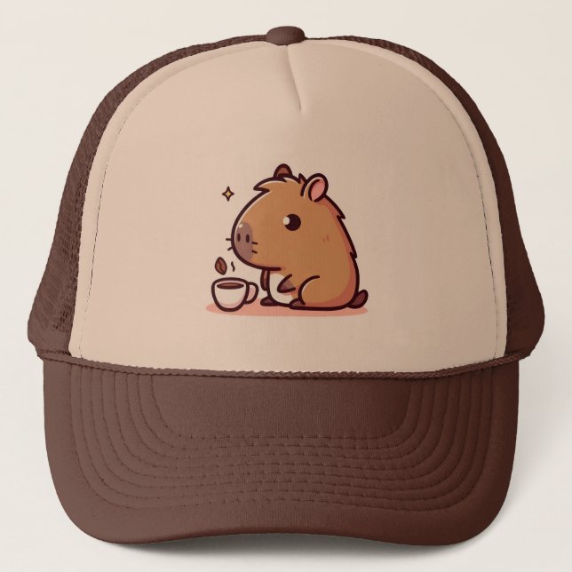 Gorra De Camionero Amante del café de Capybara (Anverso)