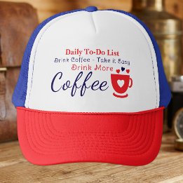 Gorra De Camionero Amante del café tómalo con calma rojo