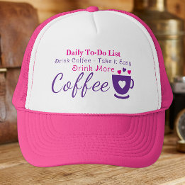 Gorra De Camionero Amante del café, tómate la vida fácil rosa