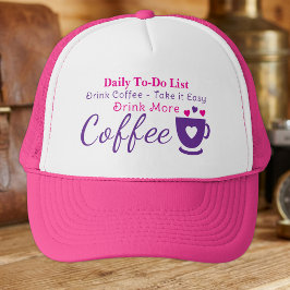 Gorra De Camionero Amante del café, tómate la vida fácil rosa