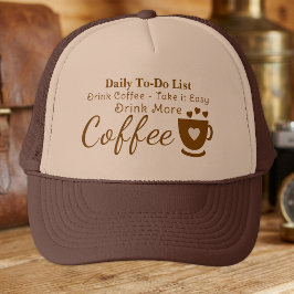 Gorra De Camionero Amante del café, tómate las cosas con calma marrón