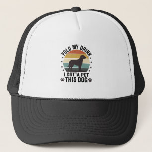 Gorra De Camionero Amante Divertido de Perros Vintage Dobla Mi Bebida
