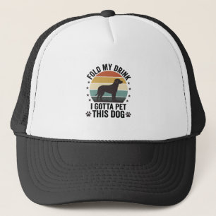 Gorra De Camionero Amante Divertido de Perros Vintage Dobla Mi Bebida