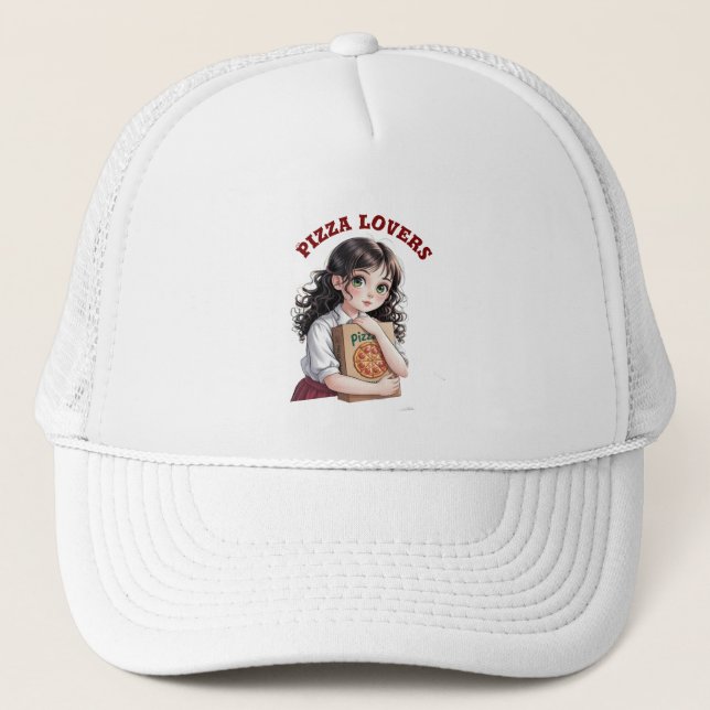 Gorra De Camionero Amantes de la pizza (Anverso)