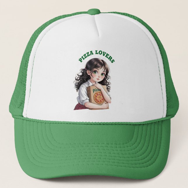 Gorra De Camionero Amantes de la pizza (Anverso)