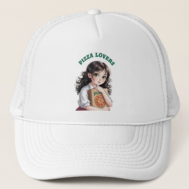 Gorra De Camionero Amantes de la pizza (Anverso)