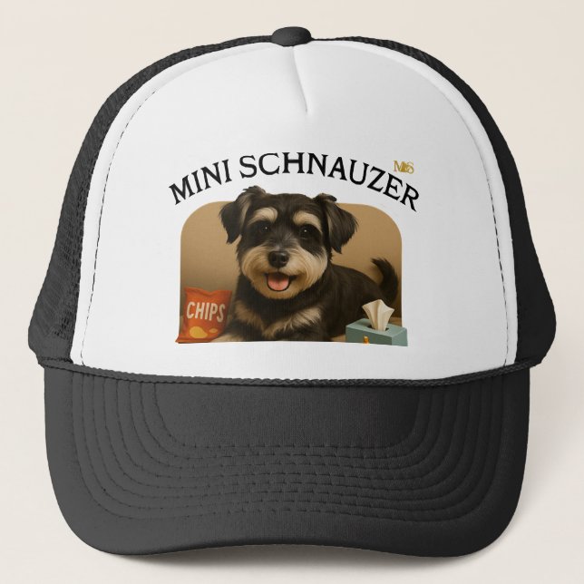 Gorra De Camionero Amantes de perros Mini Schnauzer  (Anverso)