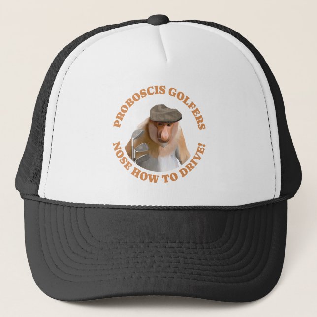 Gorra De Camionero Amantes divertidos del Monkey Golf Proboscis (Anverso)