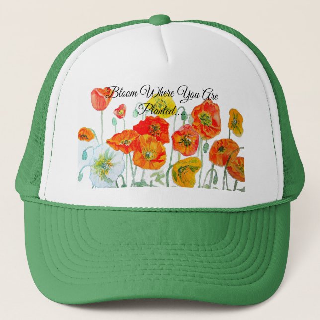 Gorra De Camionero Amapola Roja Flor de Naranja Brota Donde Quieras (Anverso)