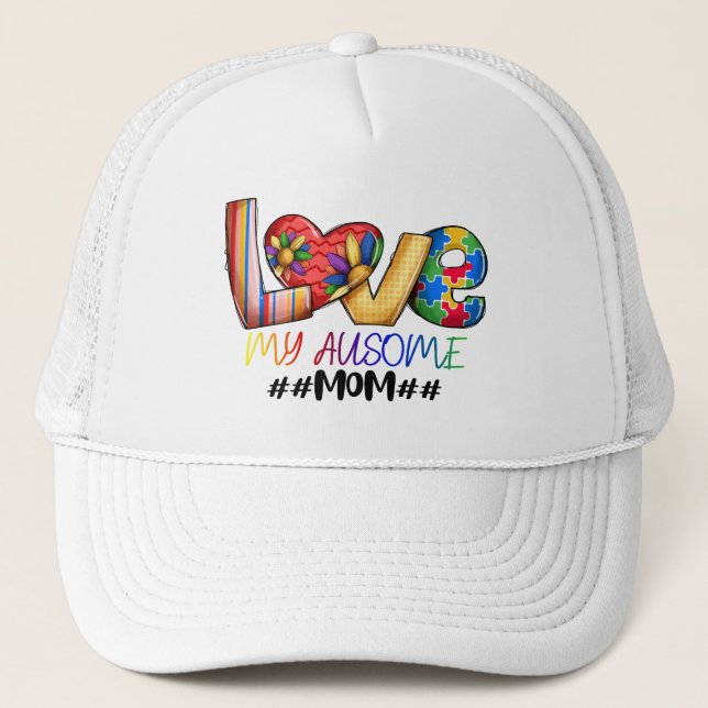 Gorra De Camionero Amar a mamá Autismo Conciencia de las madres orgul (Anverso)