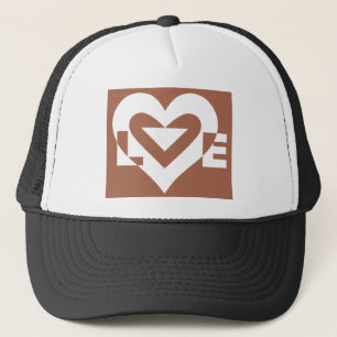 Gorra De Camionero Amar el blanco en Brown