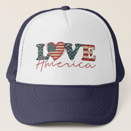 Gorra De Camionero AMAR el Día de la Independencia de Estados Unidos