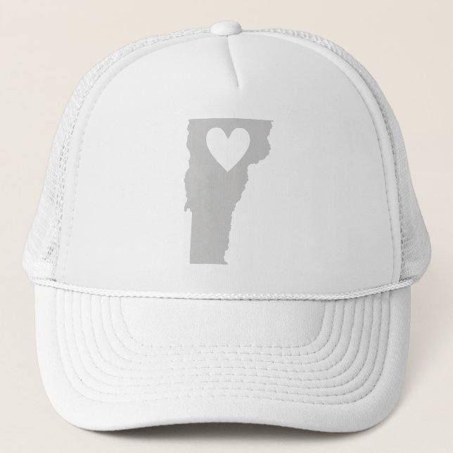 Gorra De Camionero Amar el gris vermont con corte cardíaco (Anverso)