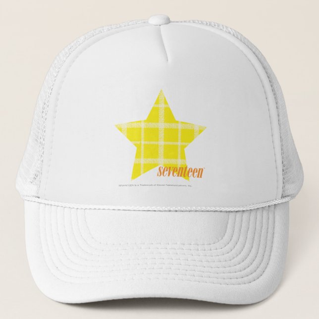 Gorra De Camionero Amarillo 4 de la tela escocesa (Anverso)