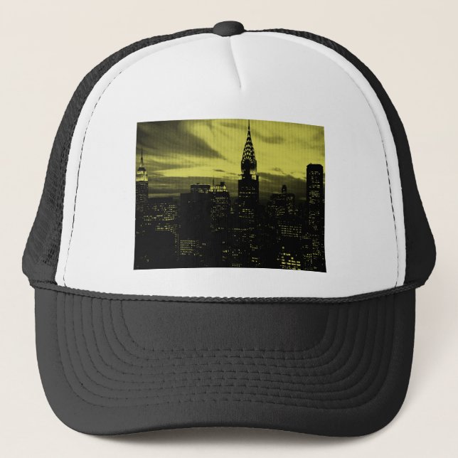 Gorra De Camionero Amarillo dorado de Nueva York (Anverso)