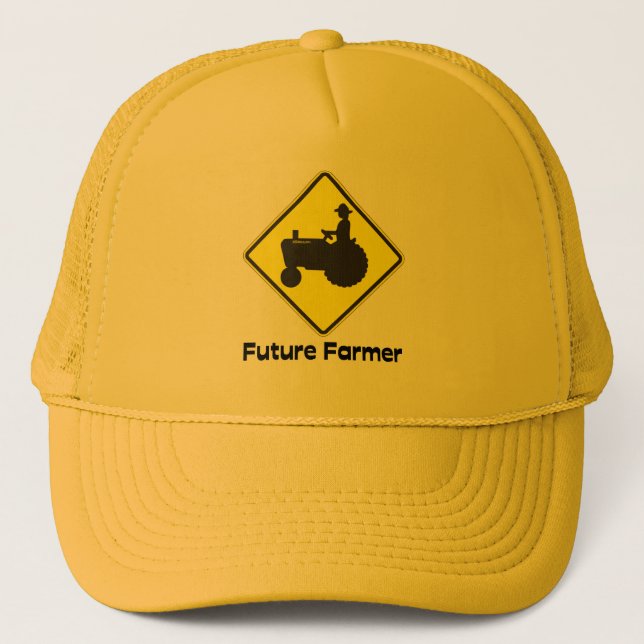 Gorra De Camionero Amarillo futuro del granjero (Anverso)