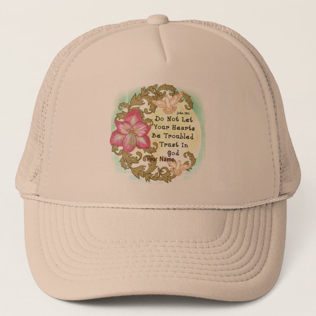 Gorra De Camionero Amaryllis Dios de confianza cristiana (Anverso)
