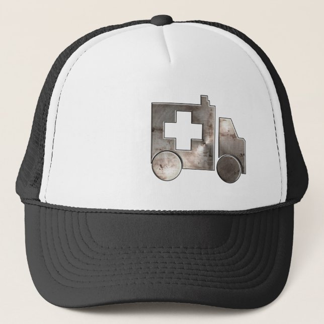 Gorra De Camionero Ambulancia rugosa (Anverso)