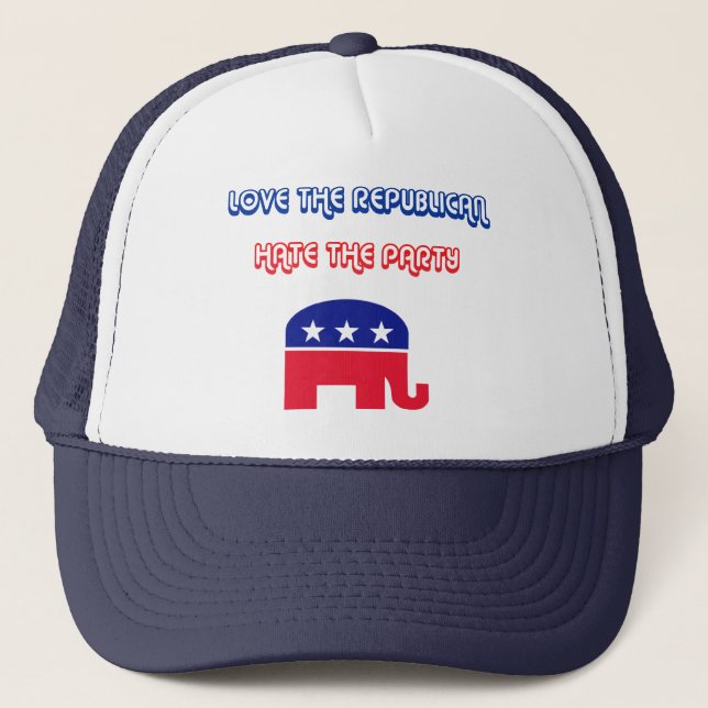 Gorra De Camionero Ame al republicano, odie el fiesta (Anverso)