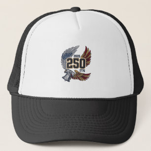 Gorra De Camionero América 250 Alas de Águila 2026 Diseño Patriótico_