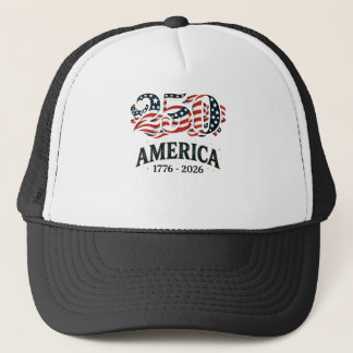 Gorra De Camionero América 250 Estrellas y Franjas Patrióticas