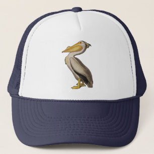 Gorra De Camionero América del pájaro pelícano blanco audubon