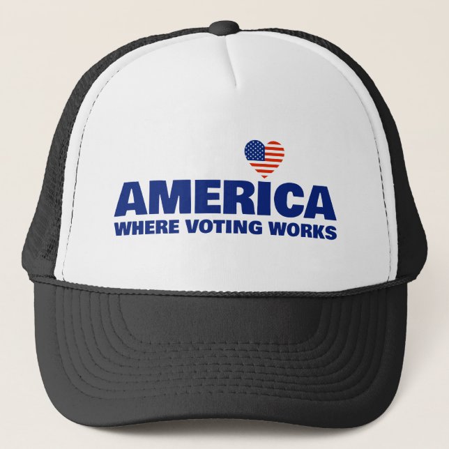 Gorra de camionero America, Where Voting Works (Anverso)
