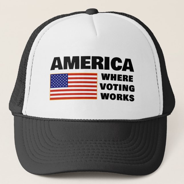 Gorra de camionero America, Where Voting Works (Anverso)