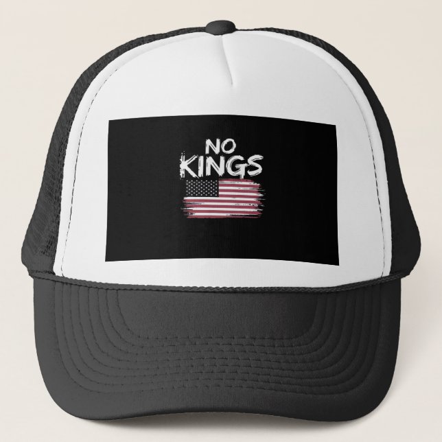 Gorra De Camionero American Flag Upside Down Distress No Kings Long F (Anverso)